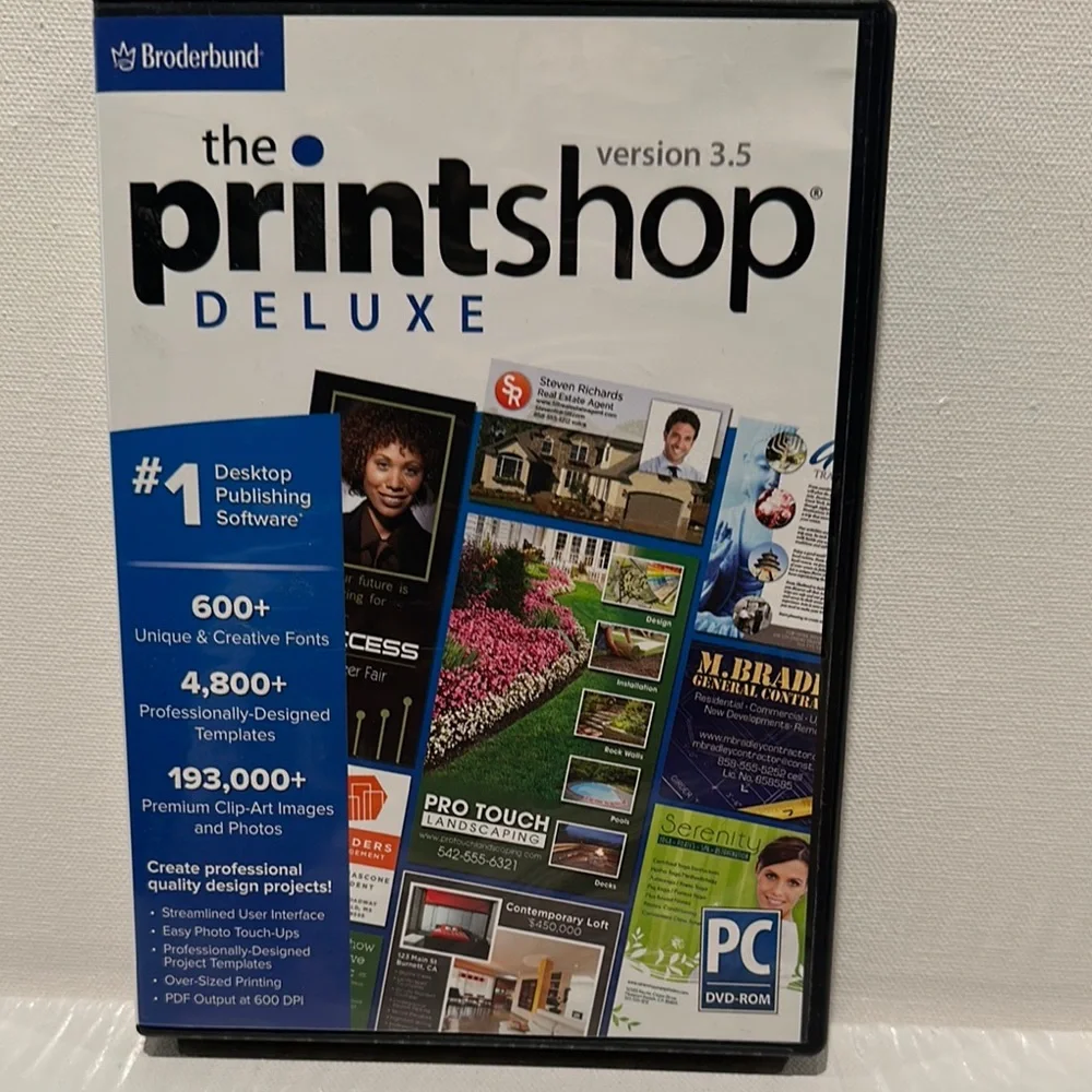 Brøderbund The Print shop Deluxe Version 3.5 PC DVD-ROM.